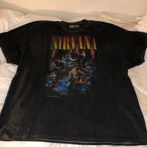 Washed black oversized Nirvana Tee